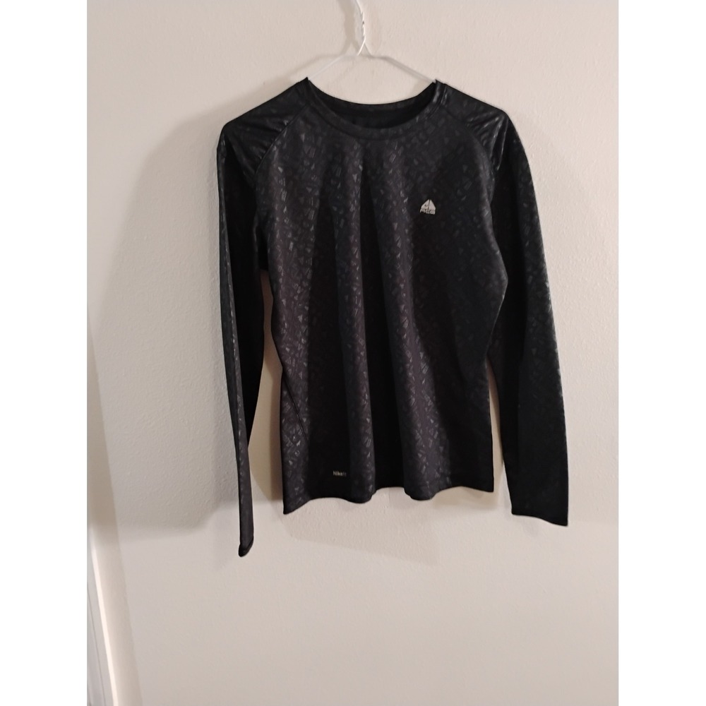 Nike ACG Fit Dry Long Sleeve Shirt Mens Medium Black Geometric Pattern Top